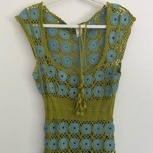 Nanette Lepore Crochet Knit Long Top Summer